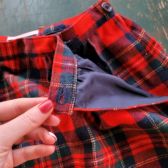 Pendleton Vintage 100% Virgin Wool Red Plaid Skirt Size Small - Picture 3 of 7